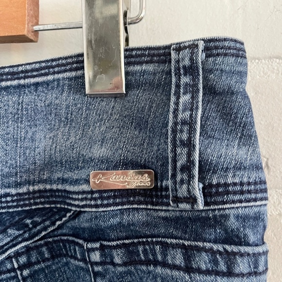 Vintage Y2K Denim Jeans Kansas Mid Rise Dark/Mid Wash Blue Cotton blend Sz 32 - Picture 13 of 14